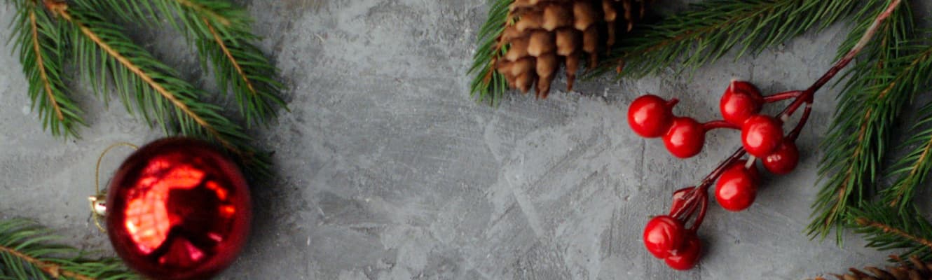 Christmas decorated background with baubles